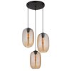 Jefrey Suspension Luminaires Globo Lighting Noir, 3 lumières