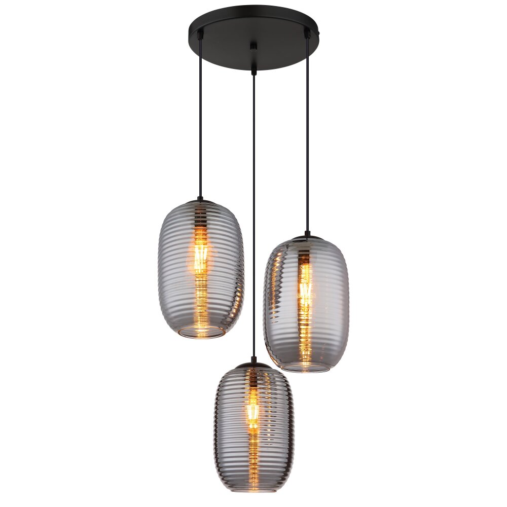 Jefrey Suspension Luminaires Globo Lighting Noir, 3 lumières main product photo