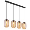 Jefrey Suspension Luminaires Globo Lighting Noir, 4 lumières