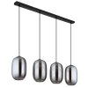 Jefrey Suspension Luminaires Globo Lighting Noir, 4 lumières