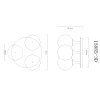 Dalton Plafonnier Luminaires Globo Lighting Noir, 3 lumières
