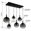 Dalton Suspension Luminaires Globo Lighting Noir, 6 lumières