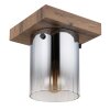 Underwood Plafonnier Luminaires Globo Lighting Bois foncé, Écru, 1 lumière
