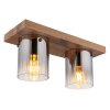 Underwood Plafonnier Luminaires Globo Lighting Bois foncé, Écru, 2 lumières