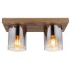 Underwood Plafonnier Luminaires Globo Lighting Bois foncé, Écru, 2 lumières