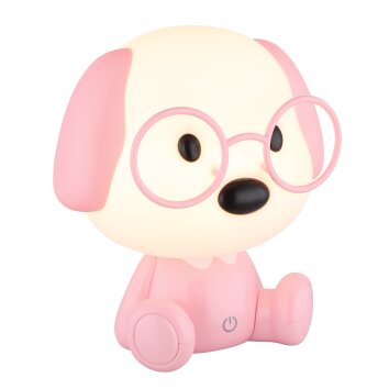 Puppy Lampe à poser Luminaires Globo Lighting LED Rose, Blanc, 1 lumière