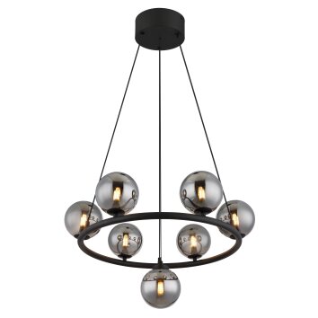 Riha Suspension Luminaires Globo Lighting Noir, 7 lumières