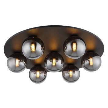 Riha Plafonnier Luminaires Globo Lighting Noir, 7 lumières