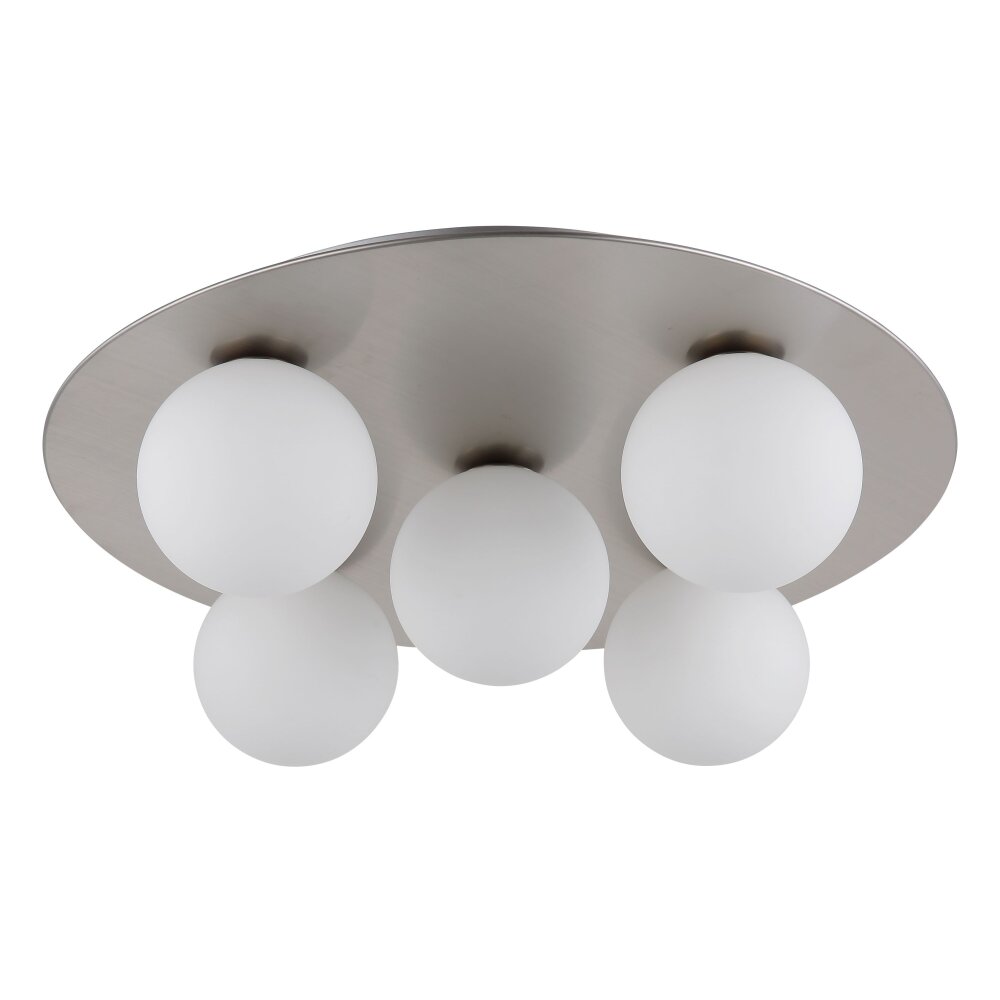 Riha Plafonnier Luminaires Globo Lighting Nickel mat, 5 lumières