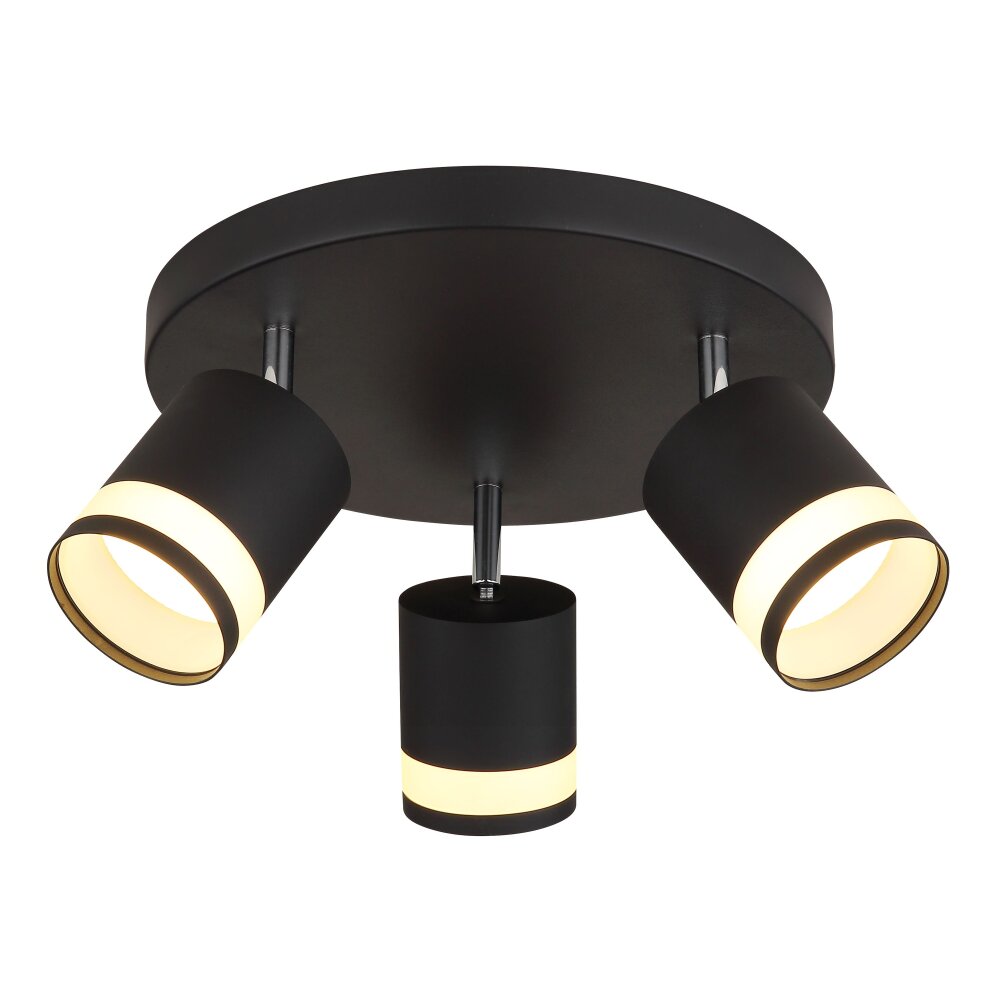 Lucero Plafonnier Luminaires Globo Lighting Noir, 3 lumières main product photo