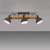 2.0 Plafonnier Luminaires Leuchten Direkt LED Brun, Noir, 3 lumières