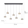 Rika Suspension Luminaires Paul Neuhaus LED Noir, 7 lumières