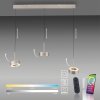 Q-Rotate Suspension Luminaires Paul Neuhaus LED Argenté, 3 lumières, Télécommandes