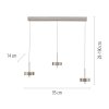 Q-Rotate Suspension Luminaires Paul Neuhaus LED Argenté, 3 lumières, Télécommandes