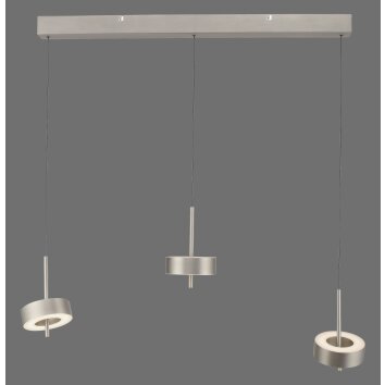 Q-Rotate Suspension Luminaires Paul Neuhaus LED Argenté, 3 lumières, Télécommandes