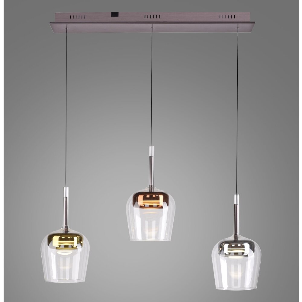 Q-Kon Suspension Luminaires Paul Neuhaus LED Brun, 3 lumières, Télécommandes main product photo