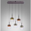 Q-Kon Suspension Luminaires Paul Neuhaus LED Brun, 5 lumières, Télécommandes