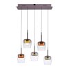 Q-Kon Suspension Luminaires Paul Neuhaus LED Brun, 5 lumières, Télécommandes