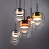 Q-Kon Suspension Luminaires Paul Neuhaus LED Brun, 5 lumières, Télécommandes