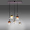 Q-Kon Suspension Luminaires Paul Neuhaus LED Brun, 5 lumières, Télécommandes