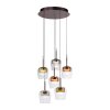 Q-Kon Suspension Luminaires Paul Neuhaus LED Brun, 6 lumières, Télécommandes