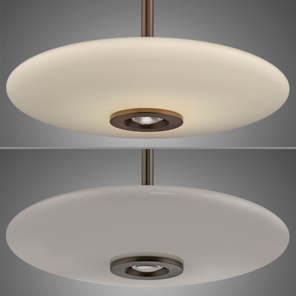 E-Vitrum Suspension Luminaires Paul Neuhaus LED Brun, 2 lumières, Télécommandes