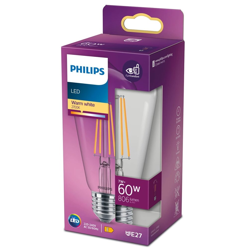 Philips LED E27 7 Watt 2700 Kelvin 806 Lumen main product photo