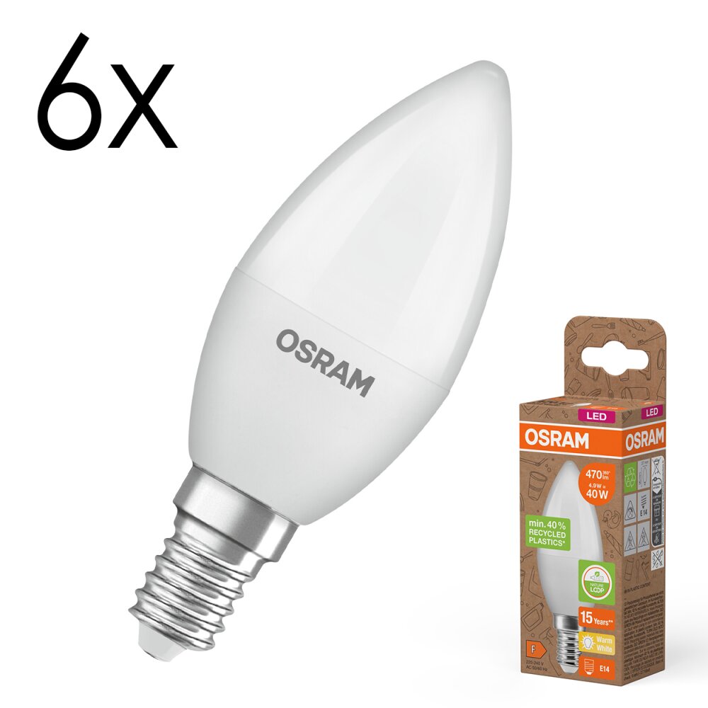 Luminaires Osram E14 4.9 Watt blanc chaud 470 Lumen main product photo