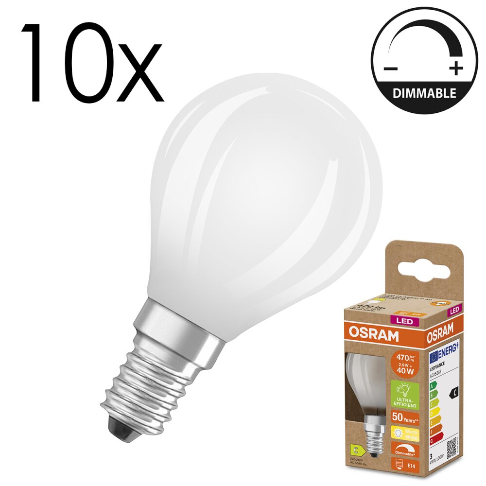 Luminaires Osram E14 LED 2.9 Watt blanc chaud dimmable 470 Lumen main product photo