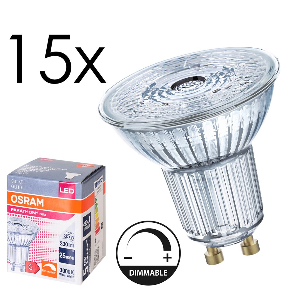 Luminaires Osram GU10 3.4 Watt blanc chaud dimmable 230 Lumen main product photo