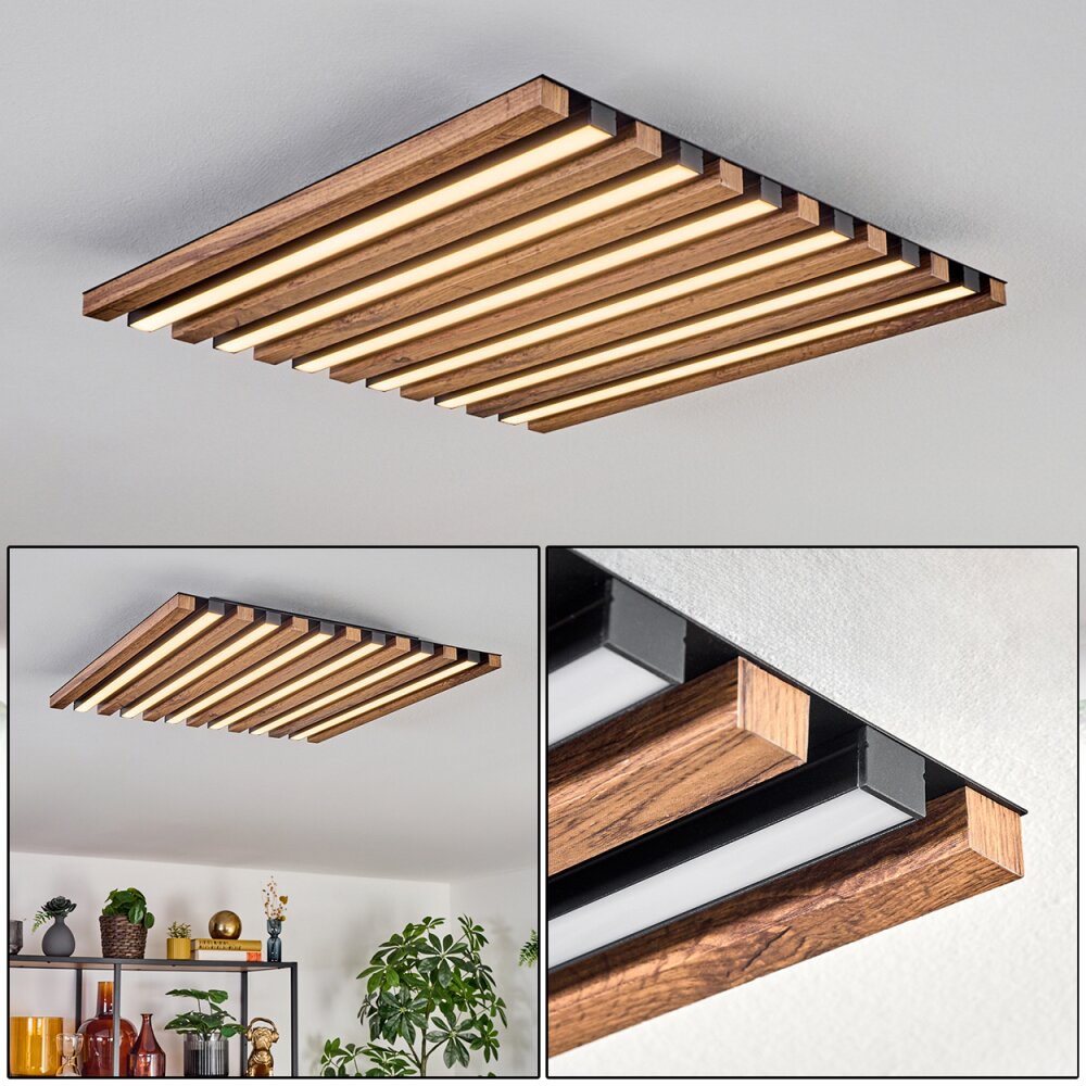 Tandragee Plafonnier, Panel LED Couleur bois, Noir, 1 lumière main product photo