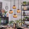 Koyoto Suspension, Boule lumineuse, Suspension grappe Cuivré, 4 lumières