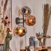 Ripoll Boule lumineuse, Applique murale Chrome, Cuivré, Fumé, 3 lumières