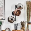 Ripoll Boule lumineuse, Applique murale Chrome, Cuivré, Fumé, 3 lumières