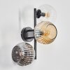 Ripoll Boule lumineuse, Applique murale Ambre, Clair, Fumé, 3 lumières