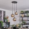 Ripoll Suspension, Boule lumineuse, Suspension grappe Fumé, 3 lumières