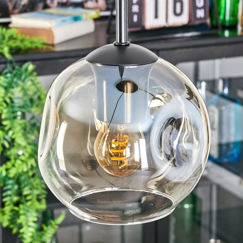 Ripoll Suspension, Boule lumineuse, Suspension grappe Ambre, Clair, 3 lumières