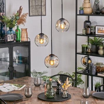 Ripoll Suspension, Boule lumineuse, Suspension grappe Ambre, Clair, 3 lumières