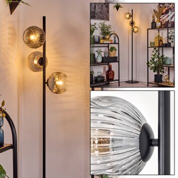 Ripoll Lampadaire Clair, Fumé, 3 lumières Ripoll Lampadaire Clair, Fumé, 3 lumières