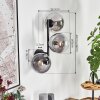 Gastor Boule lumineuse, Applique murale Clair, Fumé, 3 lumières