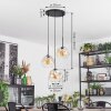 Ripoll Suspension, Boule lumineuse, Suspension grappe Ambre, Clair, 3 lumières