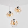 Ripoll Suspension, Boule lumineuse, Suspension grappe Ambre, Clair, 3 lumières