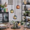 Ripoll Suspension, Boule lumineuse, Suspension grappe Bleu, Vert, Cuivré, 3 lumières