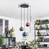 Ripoll Suspension, Boule lumineuse, Suspension grappe Bleu, Vert, Cuivré, 3 lumières