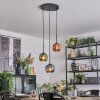 Ripoll Suspension, Boule lumineuse, Suspension grappe Bleu, Vert, Cuivré, 3 lumières