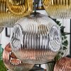 Ripoll Suspension, Boule lumineuse, Suspension Écru, Noir, 8 lumières