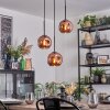 Ripoll Suspension, Boule lumineuse, Suspension grappe Cuivré, 3 lumières