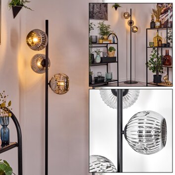 Ripoll Lampadaire Chrome, Fumé, 3 lumières