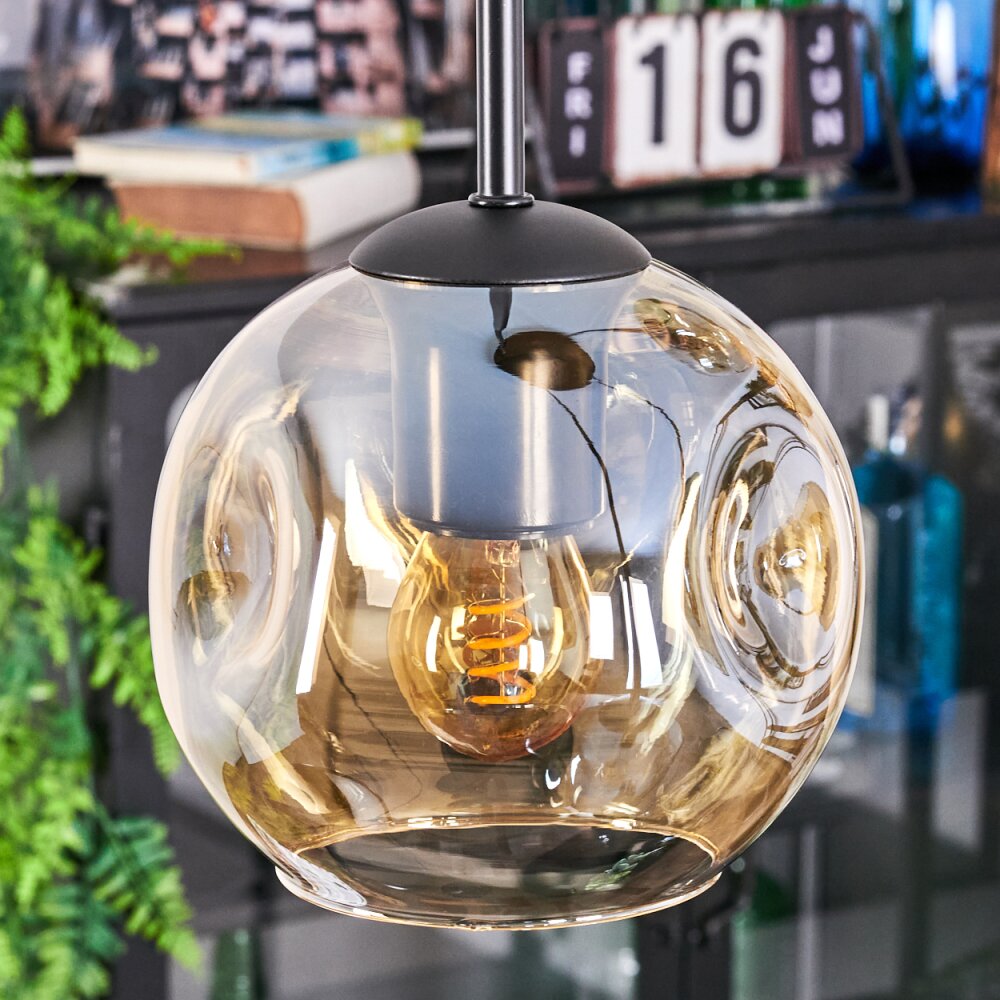 Ripoll Suspension, Boule lumineuse, Suspension grappe Ambre, 4 lumières