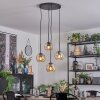 Ripoll Suspension, Boule lumineuse, Suspension grappe Ambre, 4 lumières